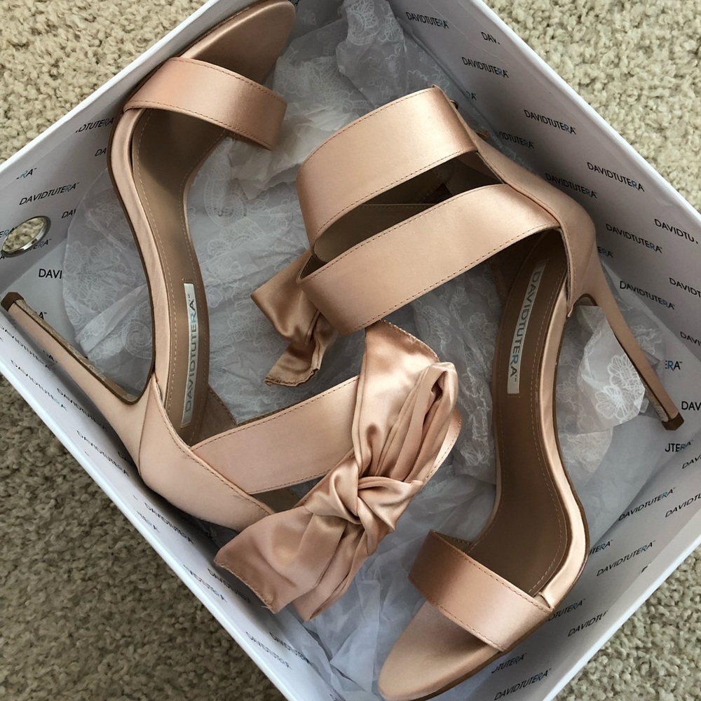David Tutera Satin Pink Heels